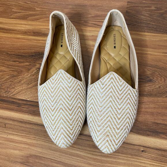 BIRDIES Heron Chai Chevron Woven Flats Cushioned Comfort Bridal Size 10 - Picture 8 of 10